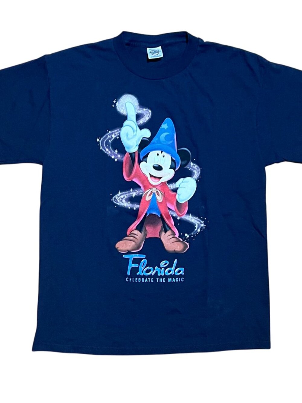 Mickey Mouse Vintage Y2K Sorcerer Fantasia Florida Graphic T-Shirt, Men's Large